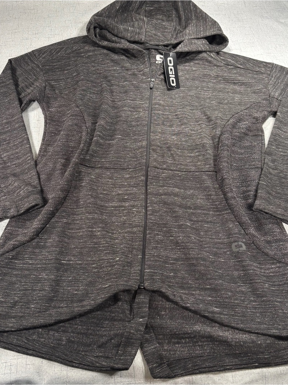 OGIO Endurance Gray Heathered Full Zip Hooded Hoodie Pockets Women XL